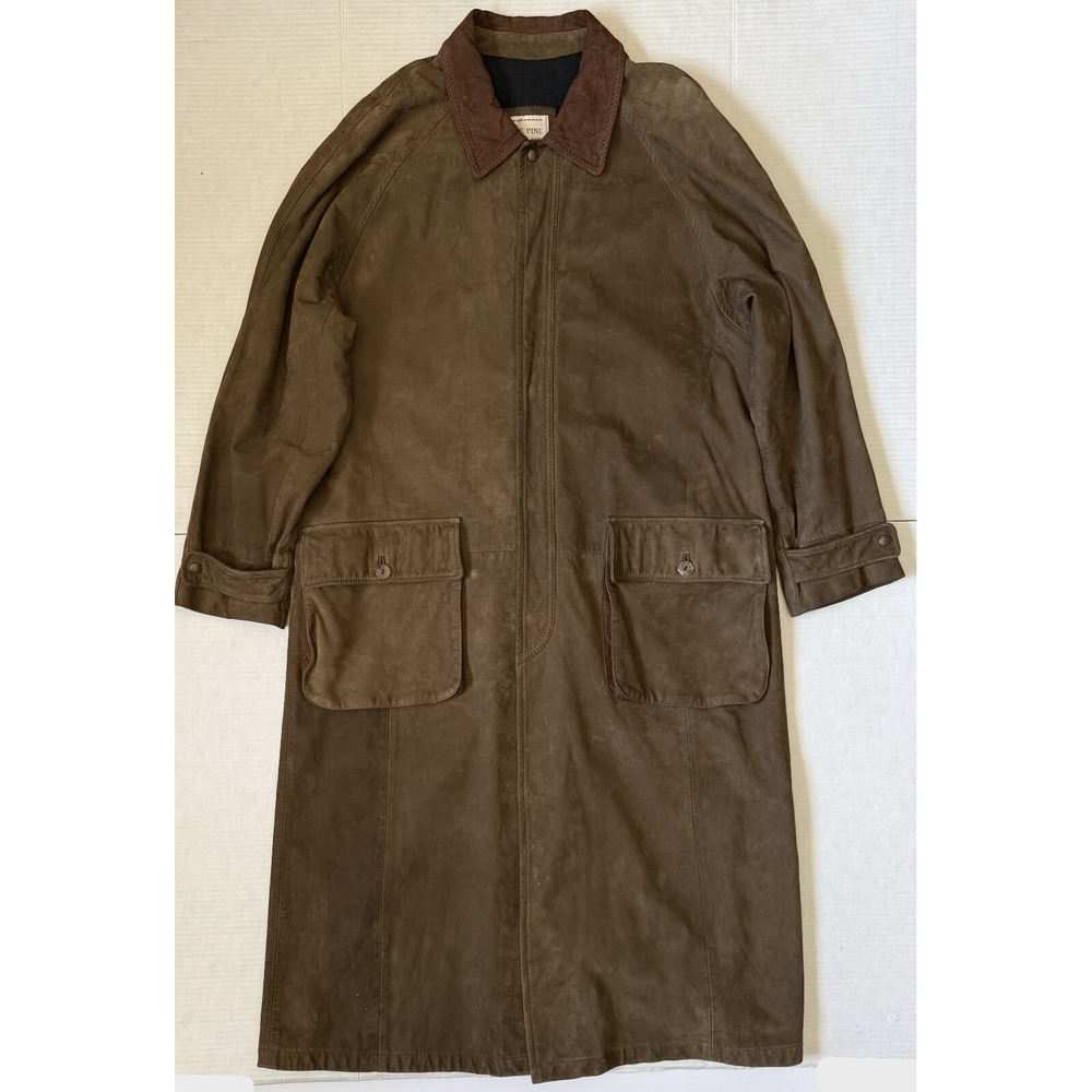 LONE PINE LEATHER - Men's American Brown Soft Suede Long‎ Duster Coat - Size 40